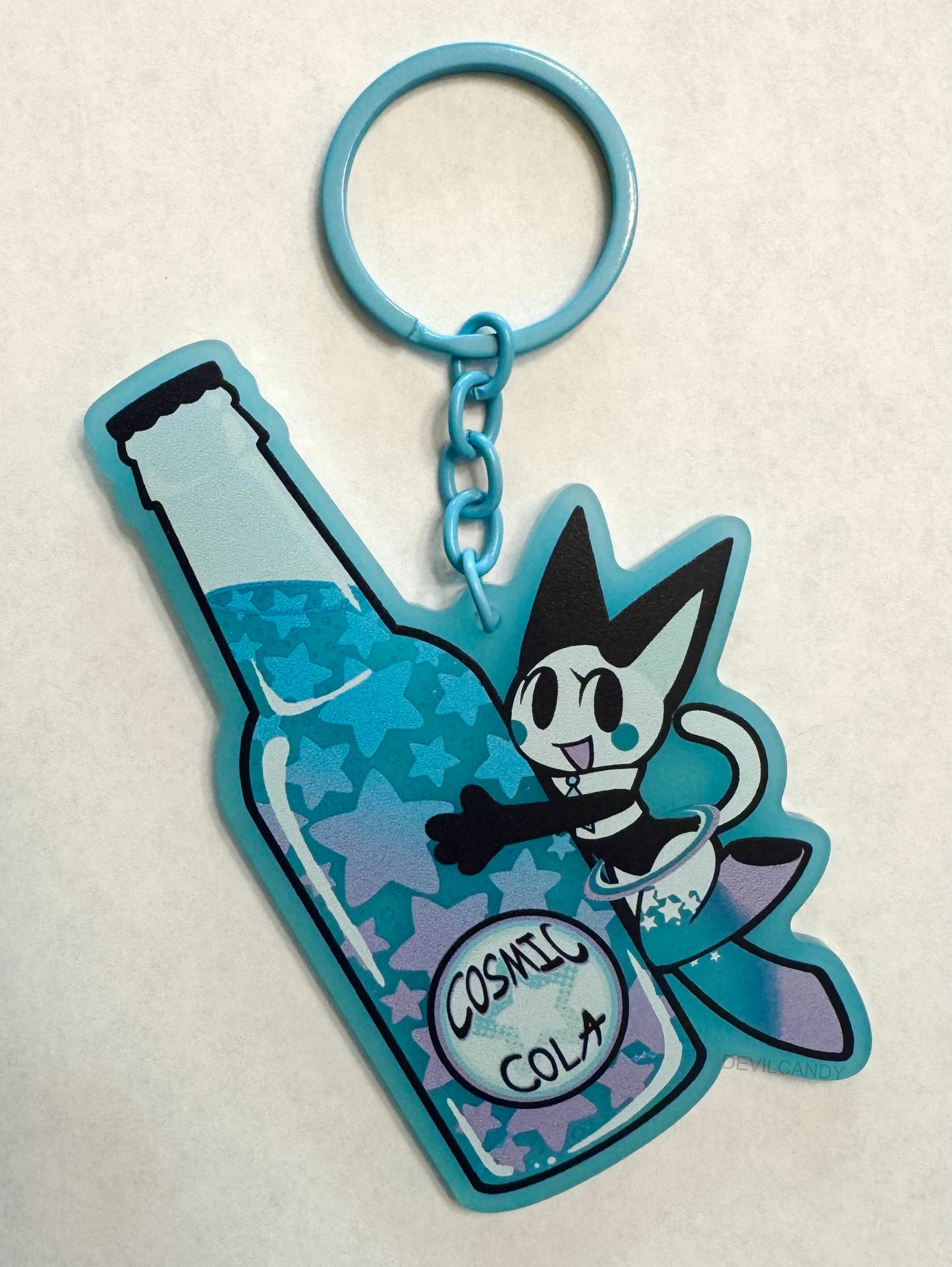 Neptunia "Cosmic Cola" Blue Frosted Acrylic Keychain