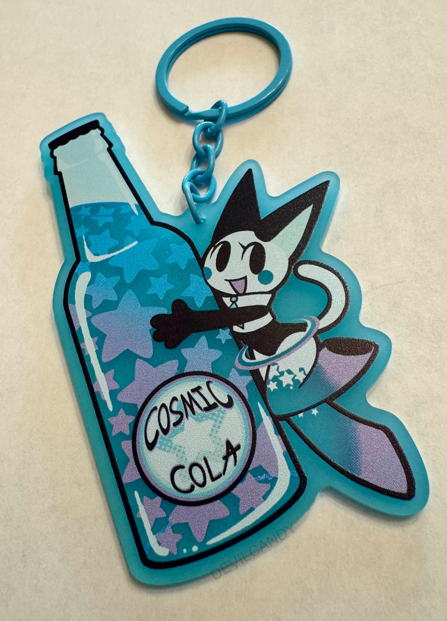 Neptunia "Cosmic Cola" Blue Frosted Acrylic Keychain