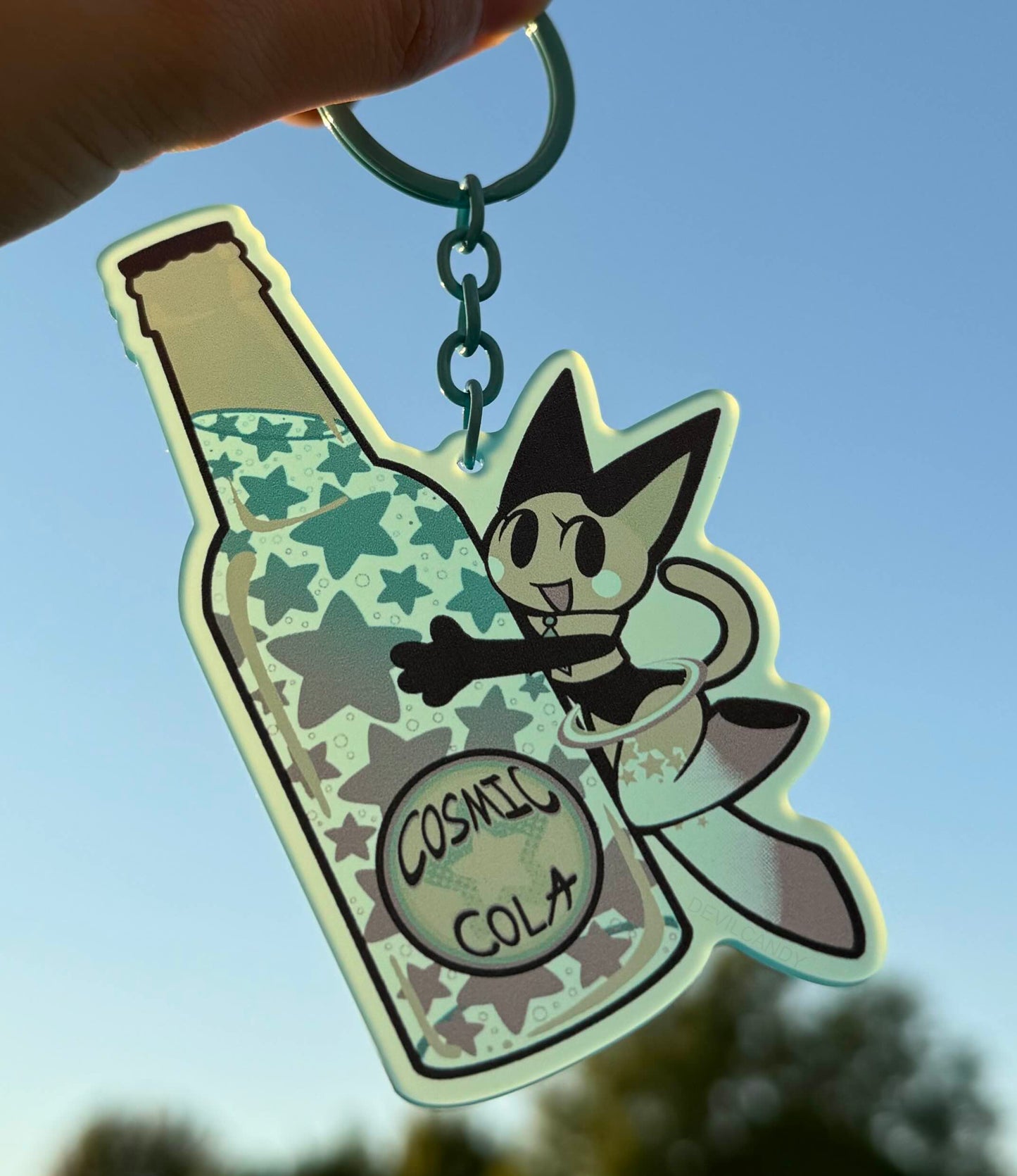 Neptunia "Cosmic Cola" Blue Frosted Acrylic Keychain