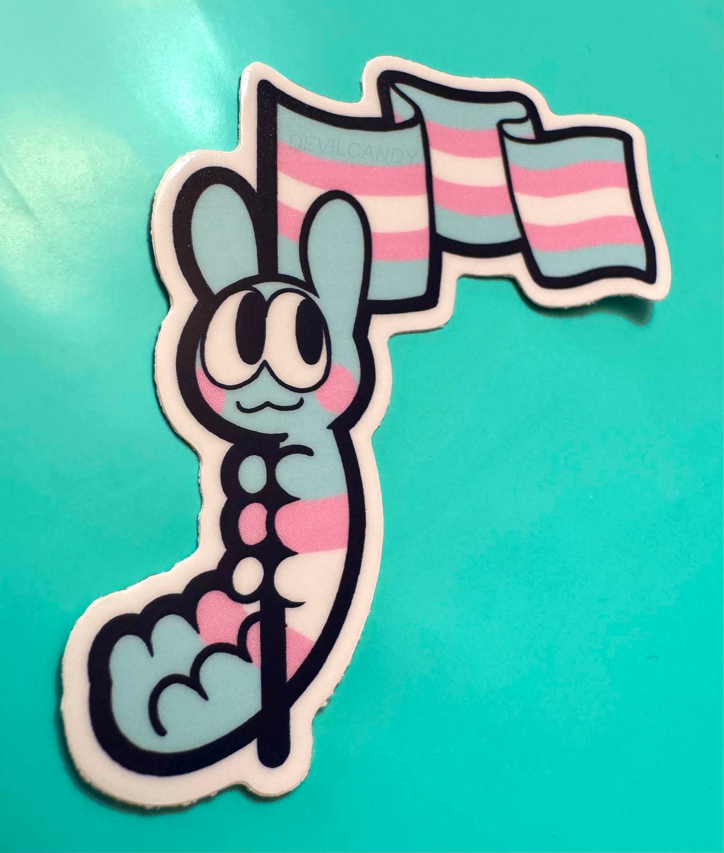 Trans Rights Wormy Sticker