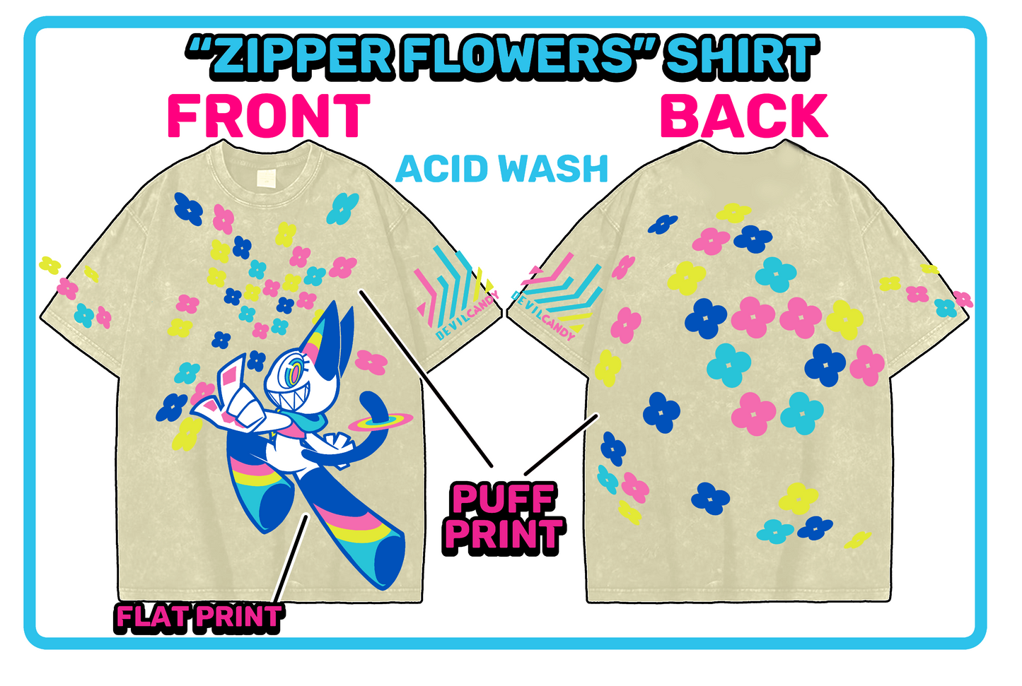 "Zipper Flowers" LUX Oversize Shirt