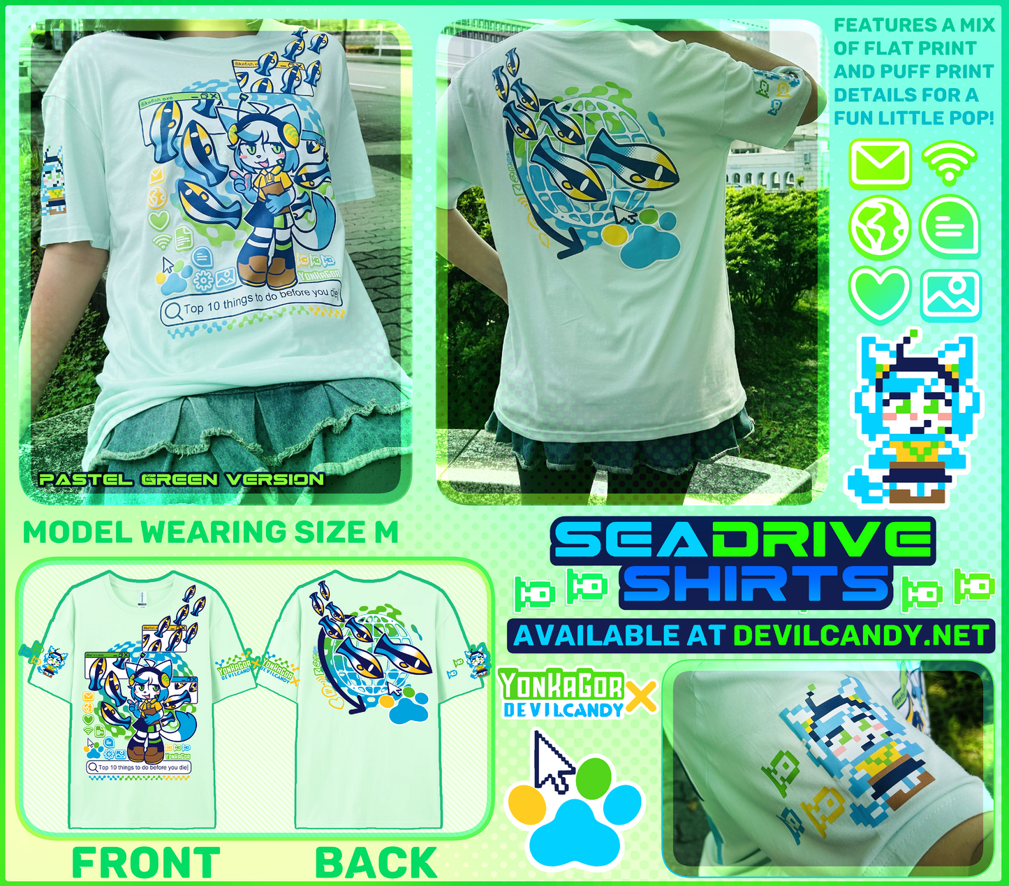 YonKaGor x DEVILCANDY "SeaDrive" T-Shirts + Sticker Sheet **PRE ORDER - Shipped Late July-Mid August**