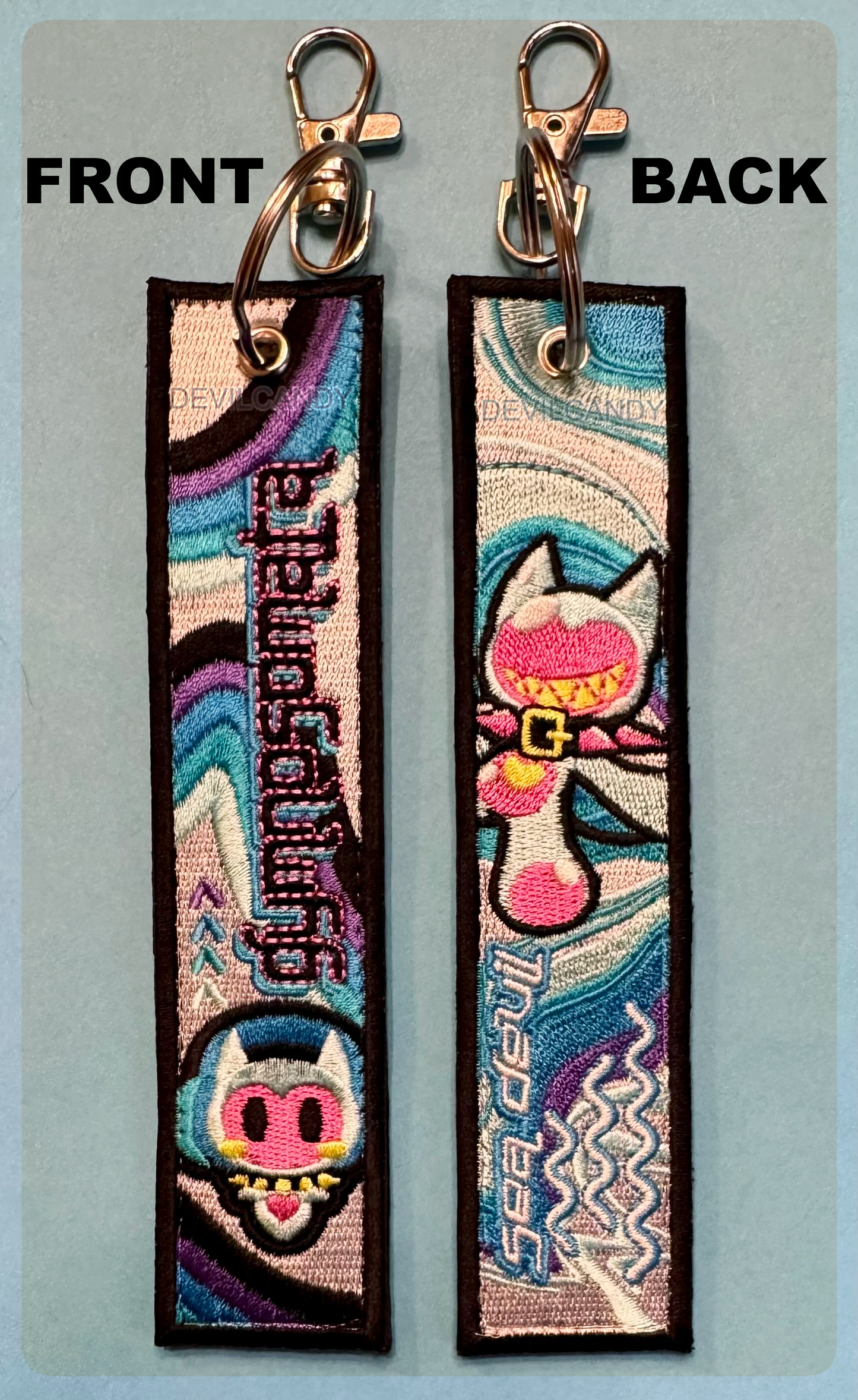 Sea Devil Embroidered Keychain