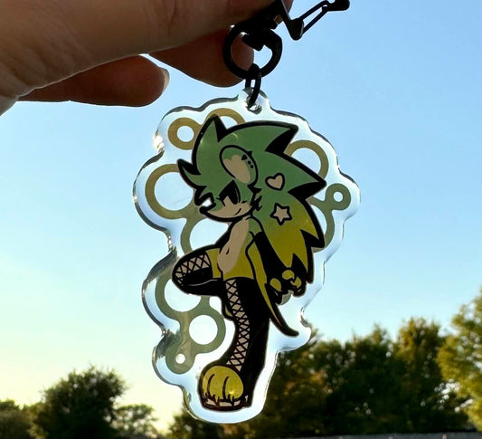 Quinn (Turquoise) - Clear Acrylic Keychain