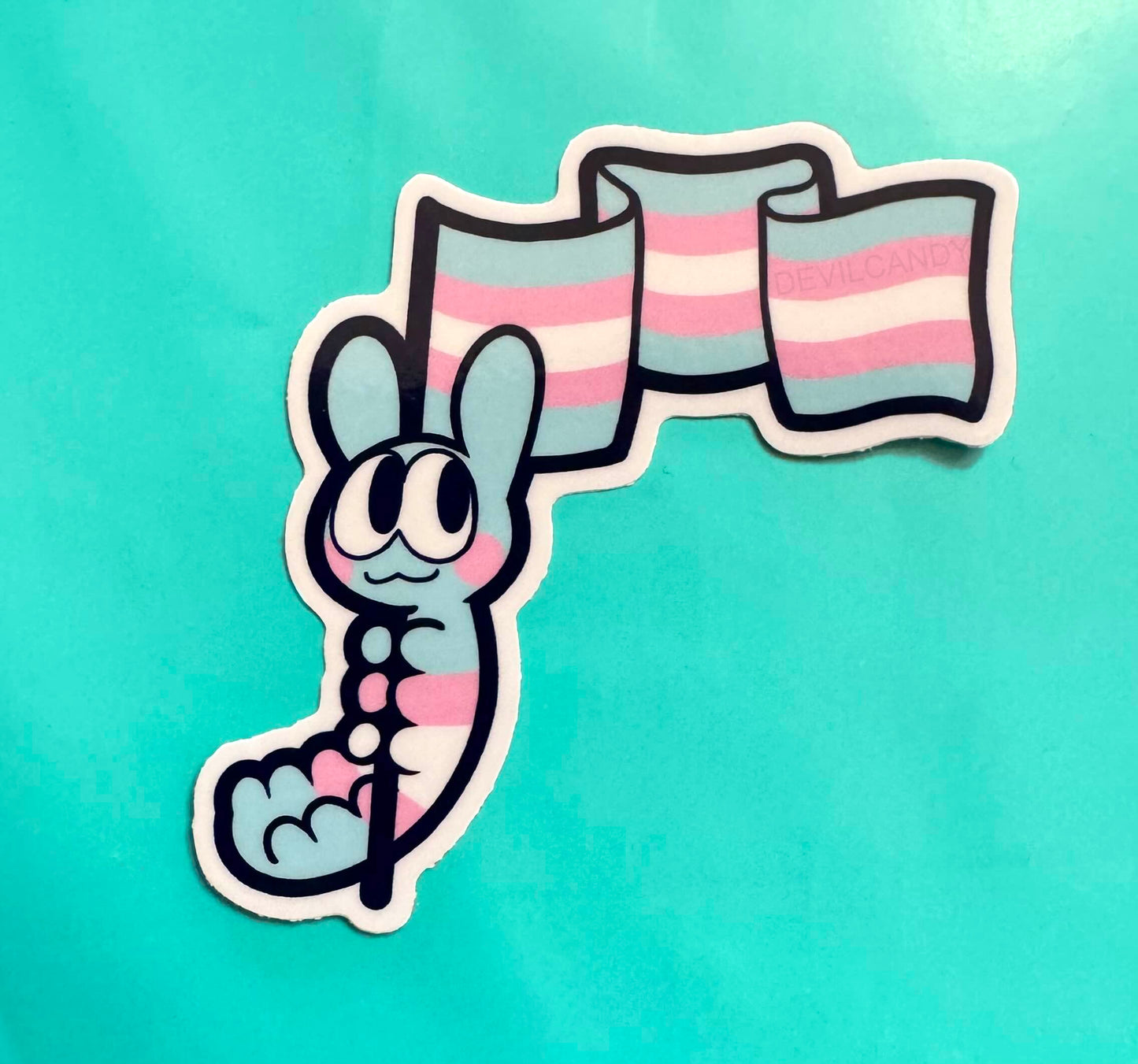 Trans Rights Wormy Sticker