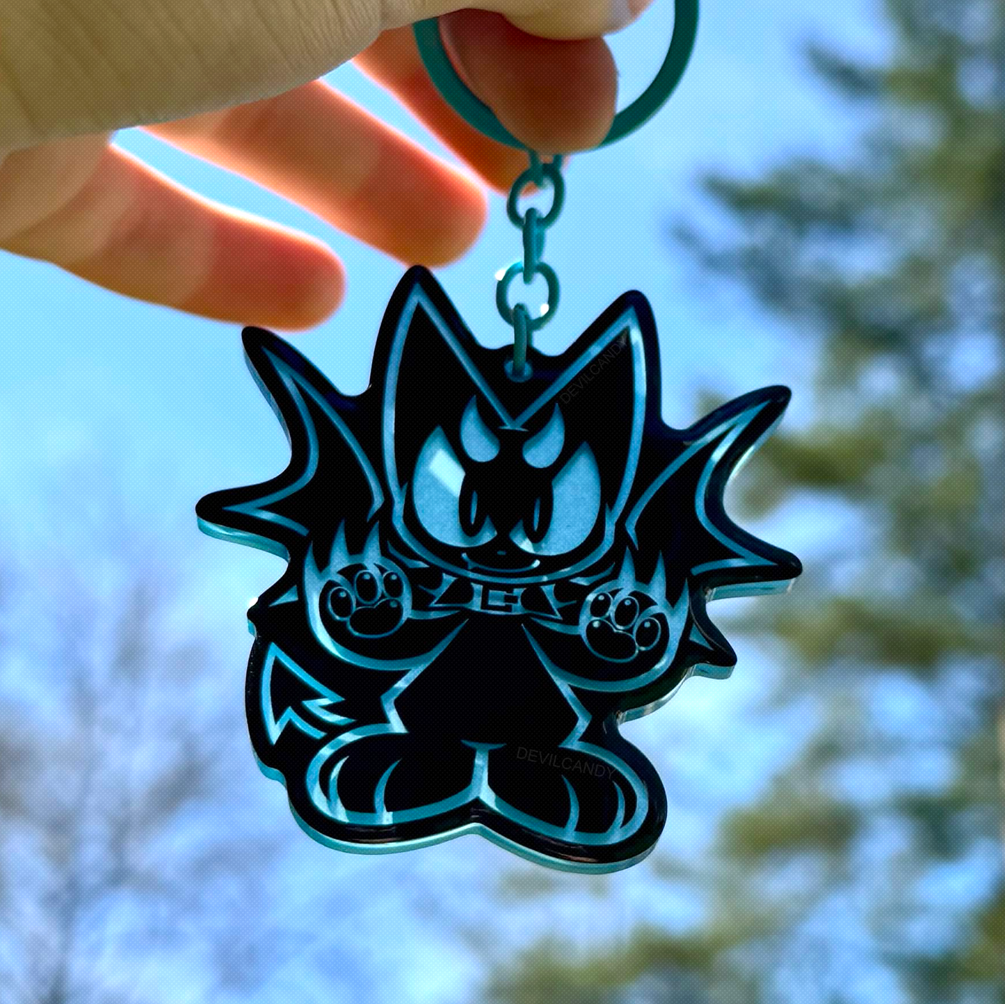 Kitty Devil Glow in the Dark Keychain