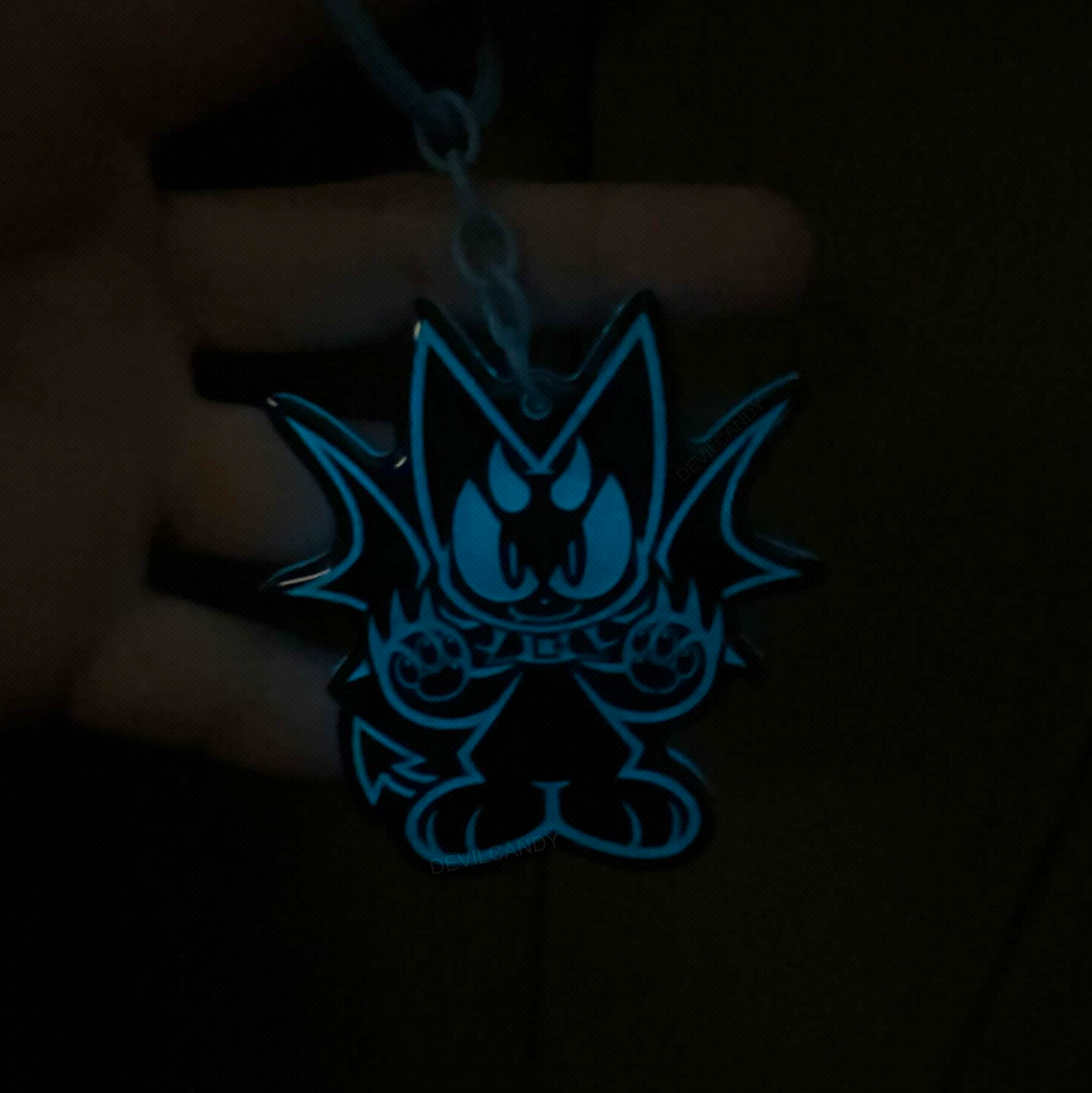 Kitty Devil Glow in the Dark Keychain
