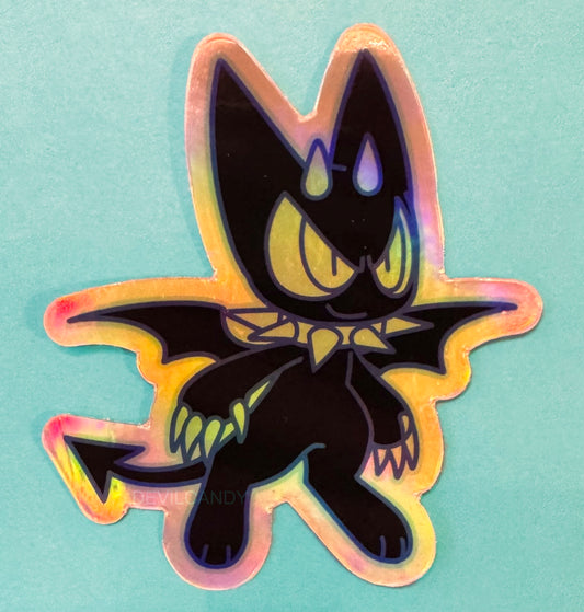 Devil Kitty Holographic Sticker
