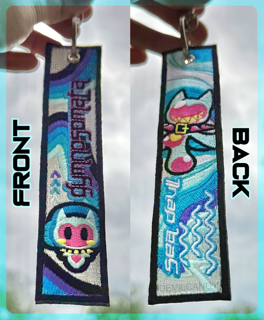 Sea Devil Embroidered Keychain